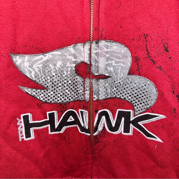 Tony Hawk Full Zip Hoodie Boys L Maroon Skater Skateboard Streetwear RN70361 - Picture 2 of 9